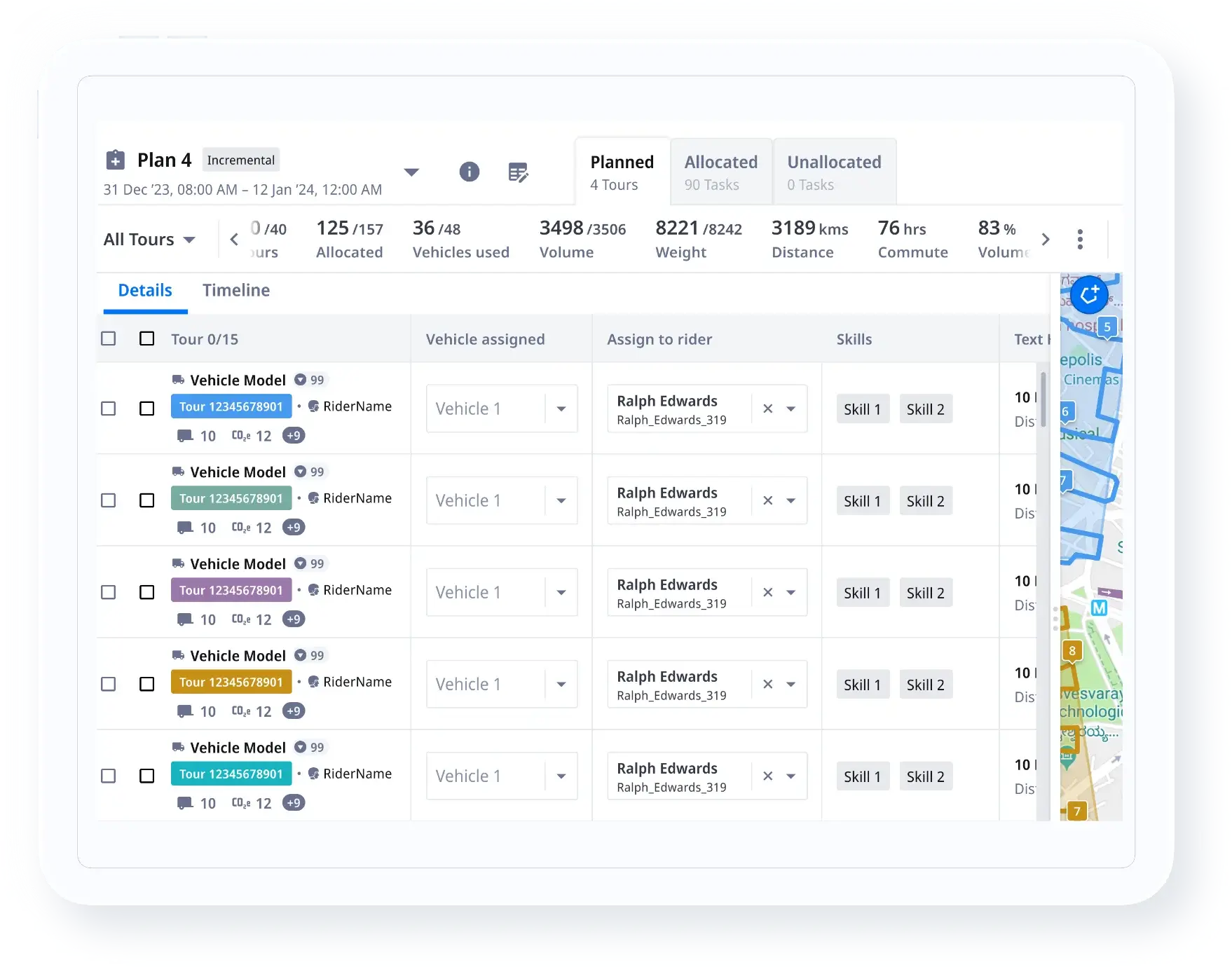 Dispatch Planning Screenshot